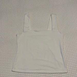 Abercrombie & Fitch Double Layered Seamless Fabric Squareneck Tank in White in S